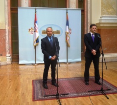 11 April 2013 The Head of the Parliamentary Friendship Group with Israel, Borislav Stefanovic, and the Israeli Ambassador to Serbia, H.E. Yossef Levy